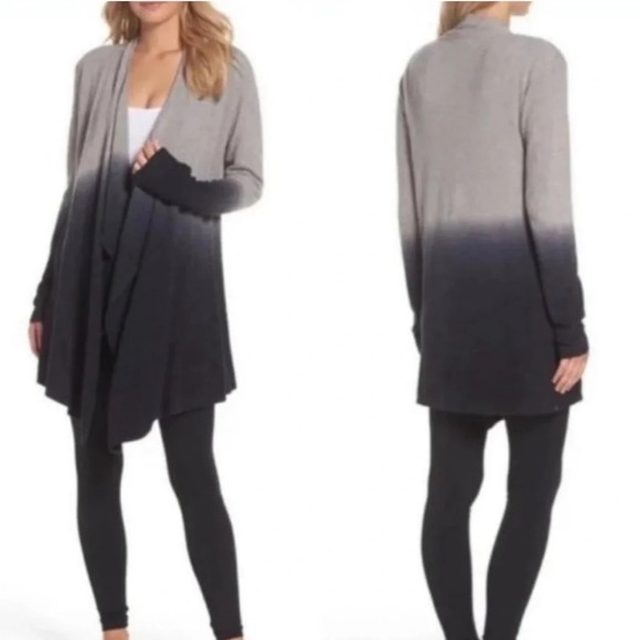 Barefoot Dreams Cardigan Sweater Small Medium Cozychic Lite Calypso Wrap Black - Picture 9 of 9